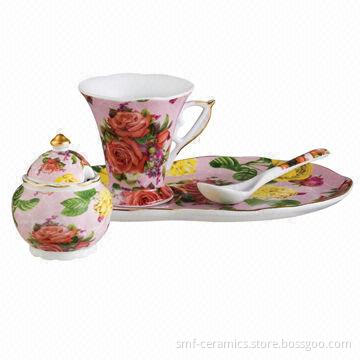 Porcelain 5-piece Coffee Set, Available in Different Patterns